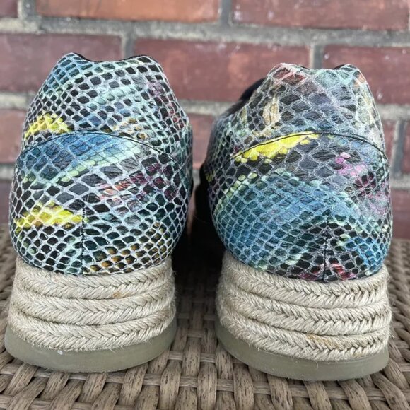 STELLA MCCARTNEY Sz 9.5 40 Vegan Mesh Snakeskin Platform Espadrille Sneakers - Picture 6 of 7